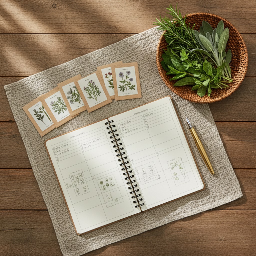 Plants for herbs desk and encyclopaedia a7.